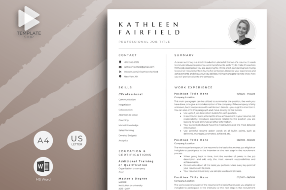 Download Resume Template with Photo for MS Word - Premium Resources